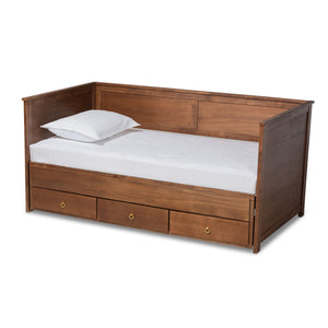Baxton Studio Thomas Classic and Traditional Finished Wood Expandable Daybed with Storage Drawers