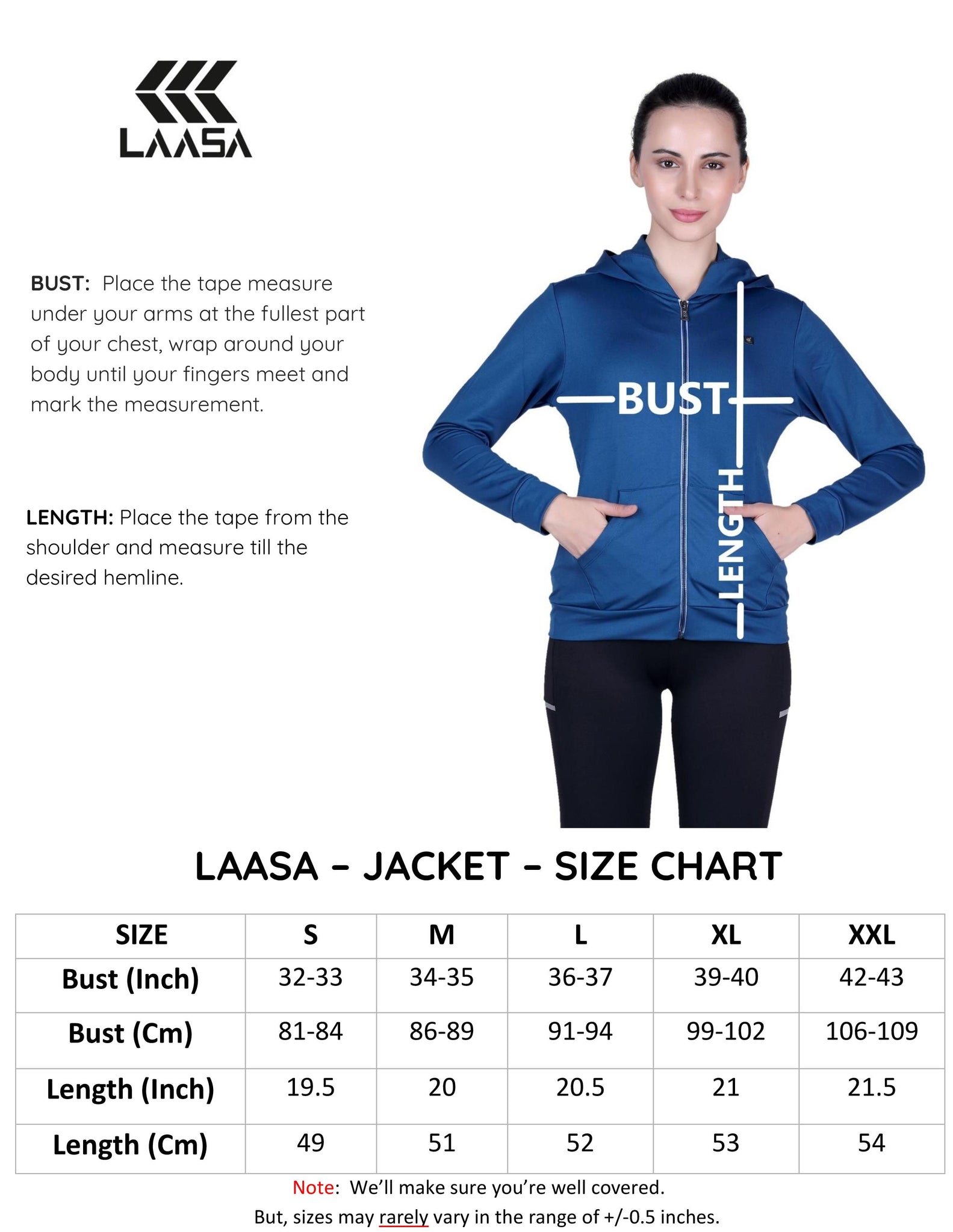 jacket size chart