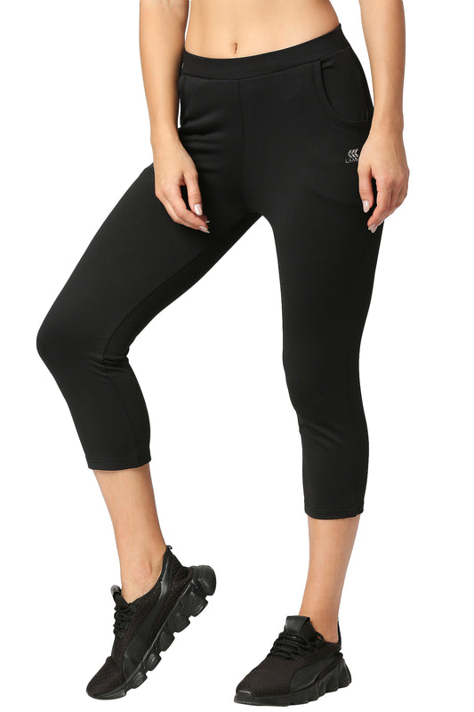 YOLA Capri Pants ~ Yoga Jogging Sports ~ Women's Cotton Spandex 4-Way  Stretch Fabric ~ Active Fashion Black - Karissa Marketing at Rs 756.00,  Jaipur