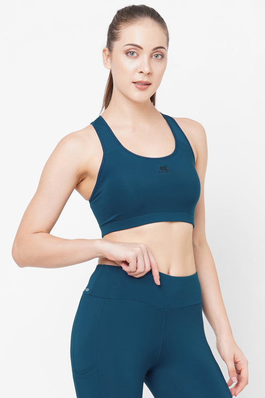 JUST-DRY Blue Dianne High Impact Performance Mesh Sports Bra for Women –  Laasa Sports