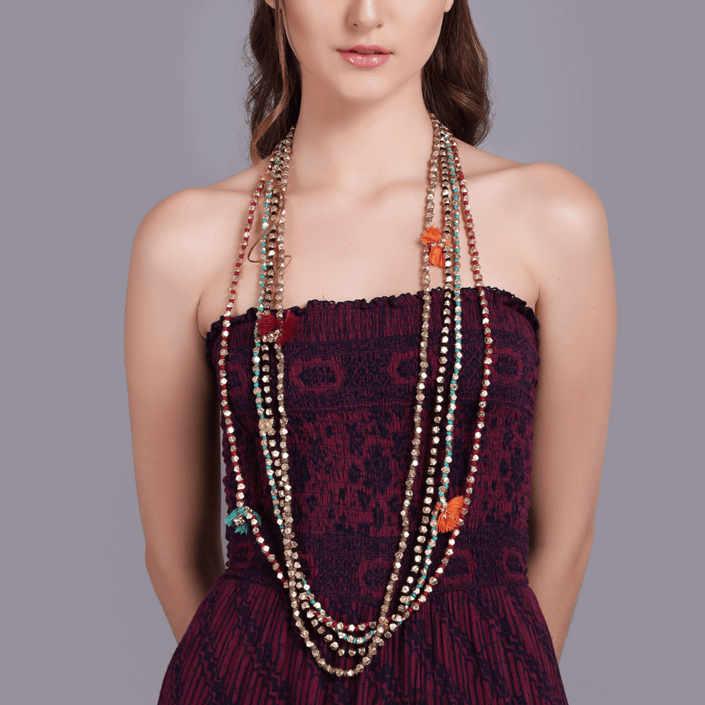 Amazon.com: Layered Chunky Statement Necklace for Women Colorful Boho Beaded  Necklaces and Earring Set Fashion Costume Jewelry for Women(54-Black grey):  Clothing, Shoes & Jewelry