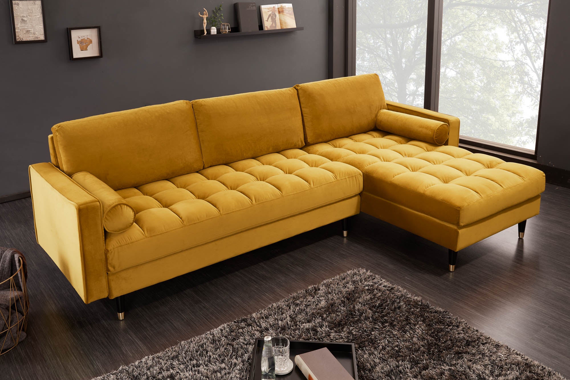 made mustard sofa bed
