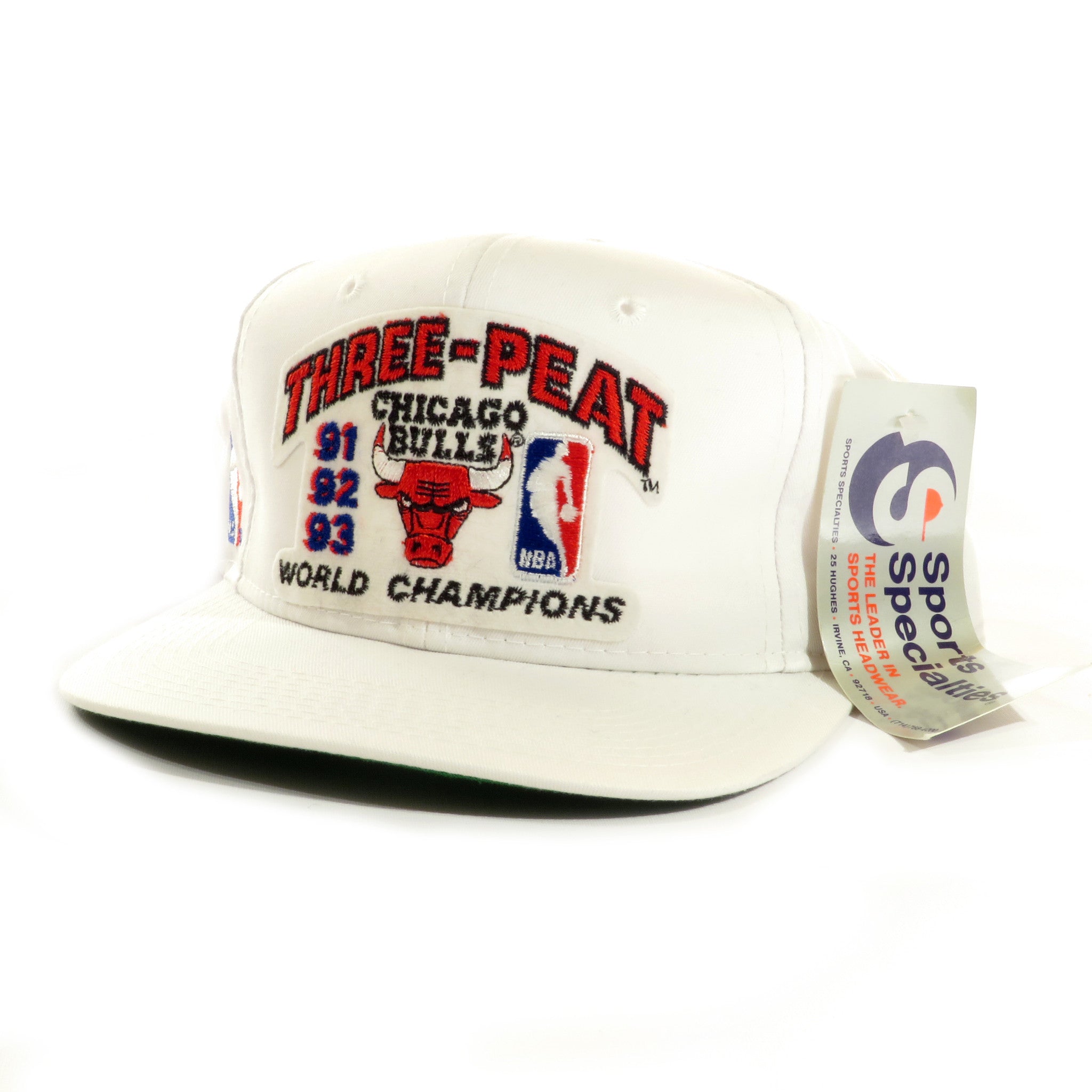 Chicago Bulls Three Peat World Champions Snapback Hat – Snap Goes My Cap