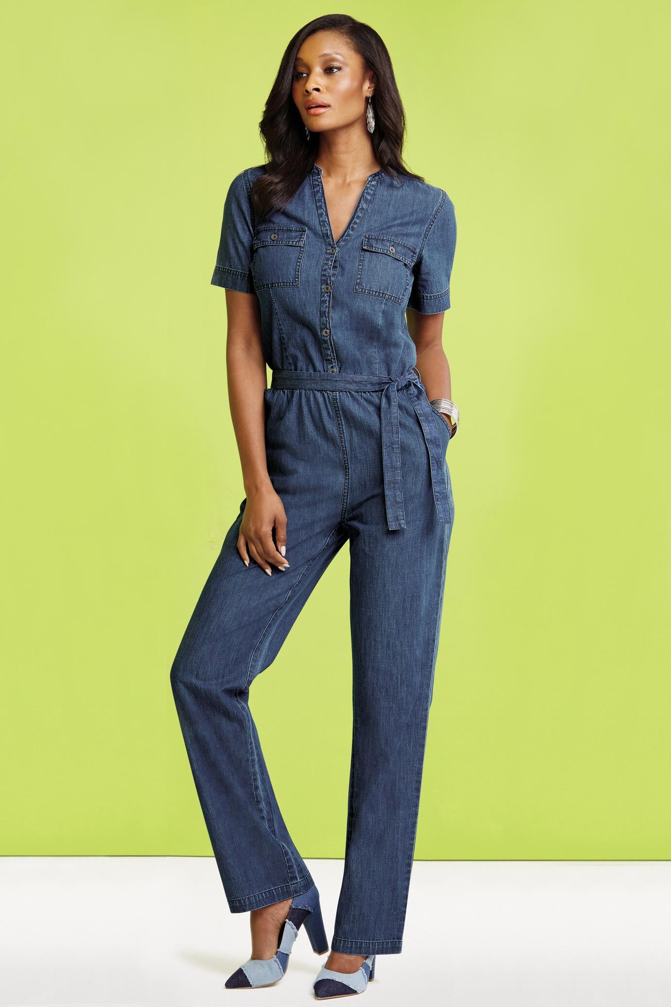 m and s denim jumpsuit