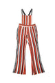 Red Stripe Overall Maxi Jumpsuit