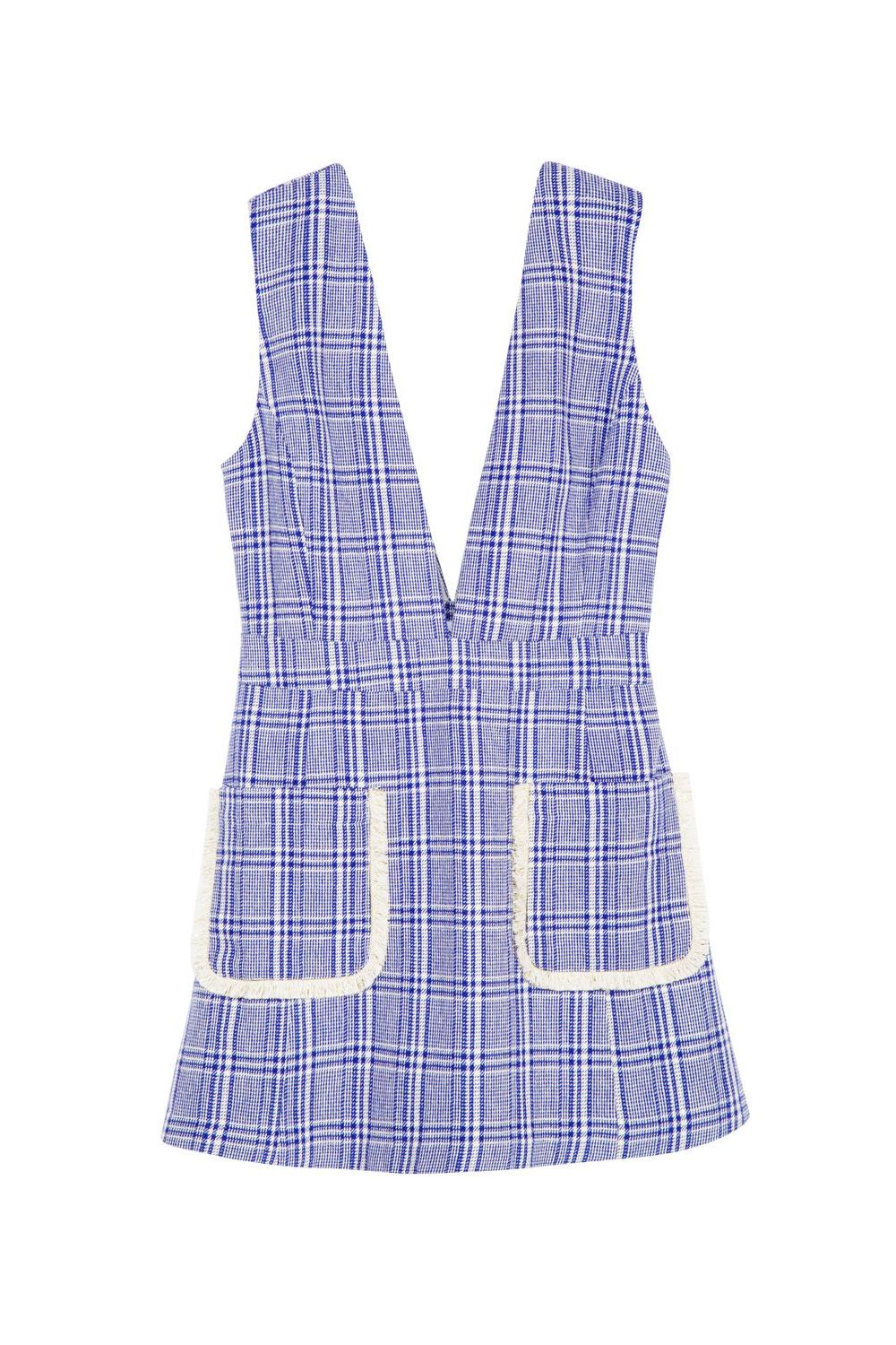 plaid blue and white dress