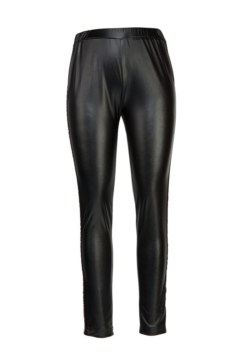 petite faux leather trousers