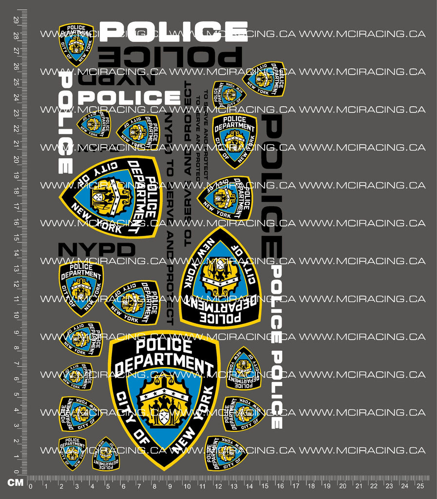 1/10TH POLICE - NYPD DECALS – Mciracing.ca