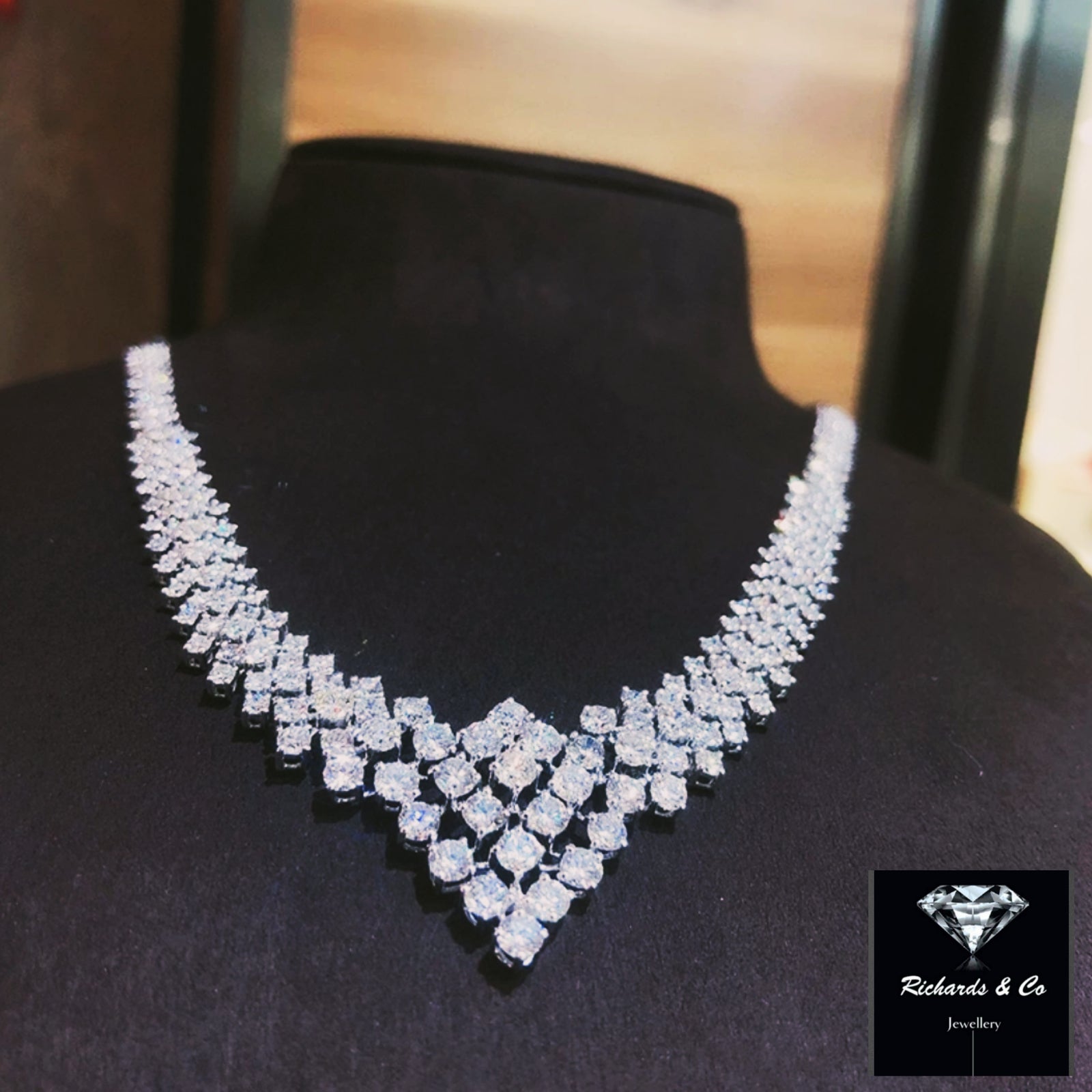 GJ polish American Diamond Wedding necklace, Statement Necklace, Ruby –  Indian Designs