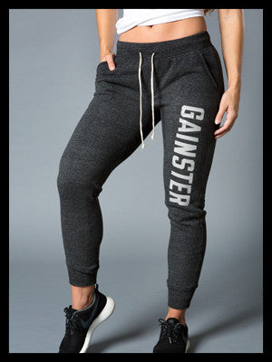 womens black fleece joggers