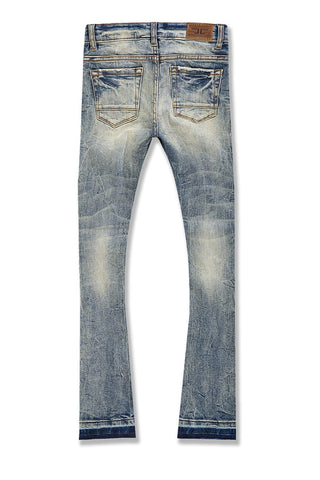 RIP AND REPAIR STACKED JEANS - BLACK WASH – The Couture Club