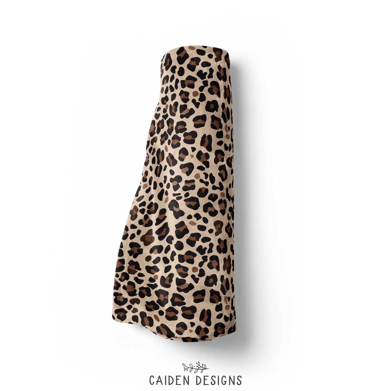 Brown Leopard Print Baby Blanket - Caiden Designs