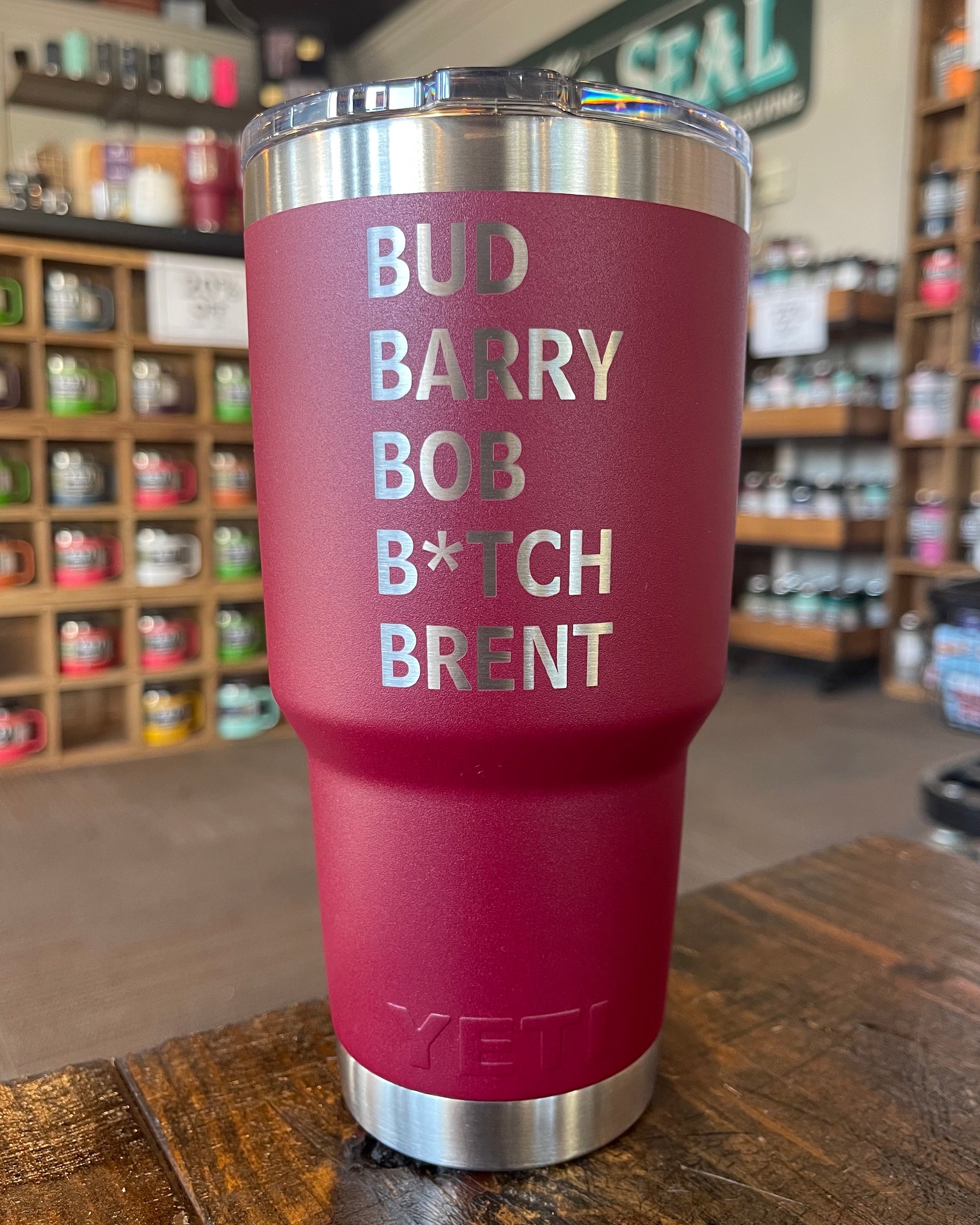 Laser Engraved Authentic YETI Rambler - Work Hard BEACH HARDER -  ImpressMeGifts