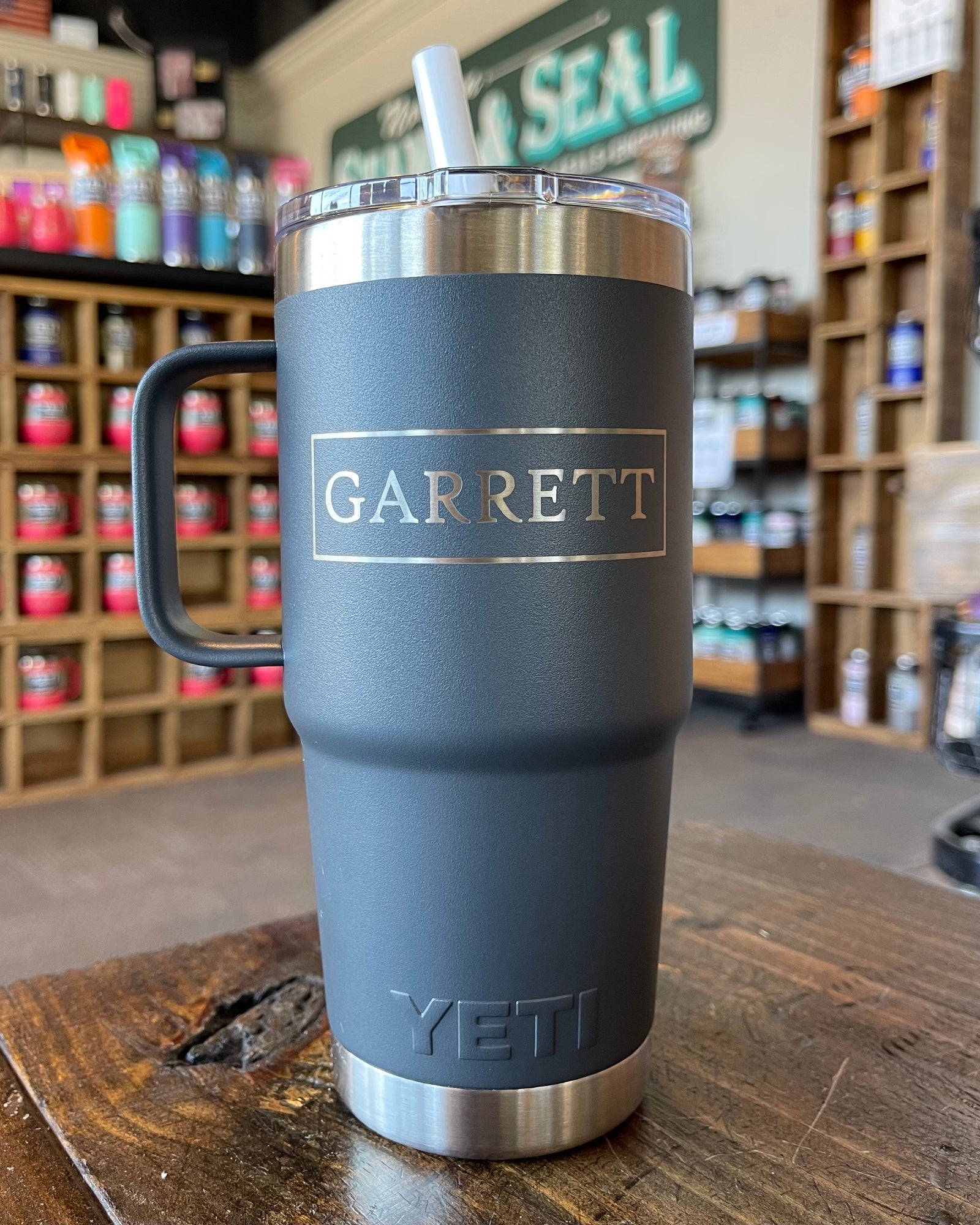 Laser Engraved Authentic YETI Straw Mugs - Moms Against White Baseball Pants