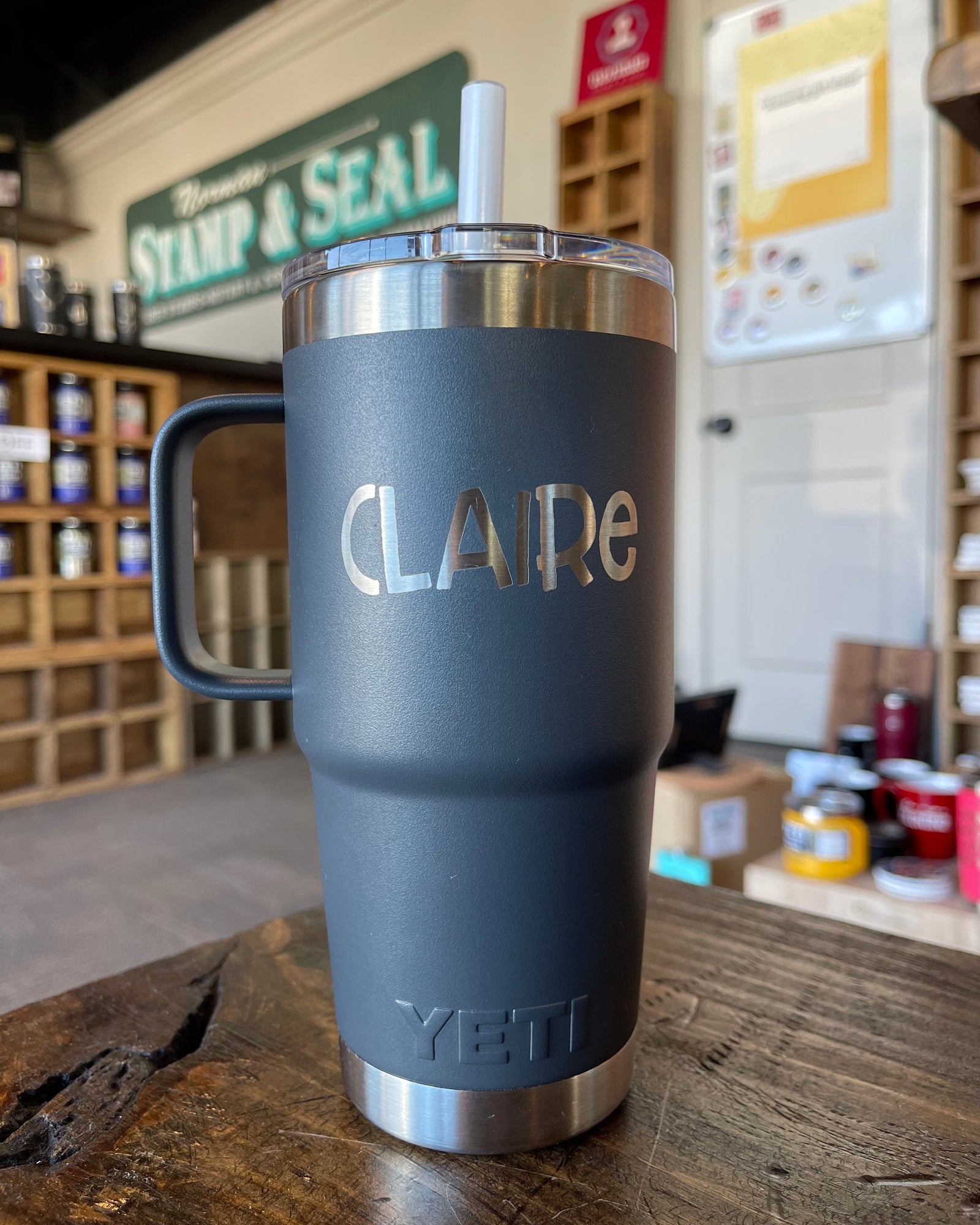 YETI Personalize 35oz Mug With Handle and Straw Lid Custom 35 Oz Yeti  Tumbler With Straw Laser Engraved Custom Logo Water Mug 