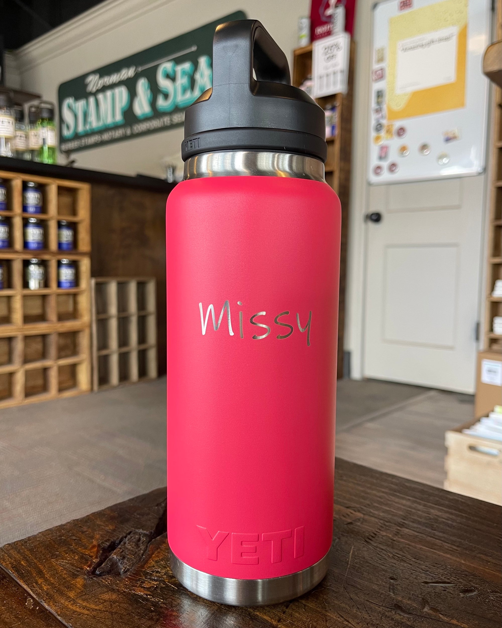 26 oz Pre-coated Yeti insulated Bottle with custom logo engraved