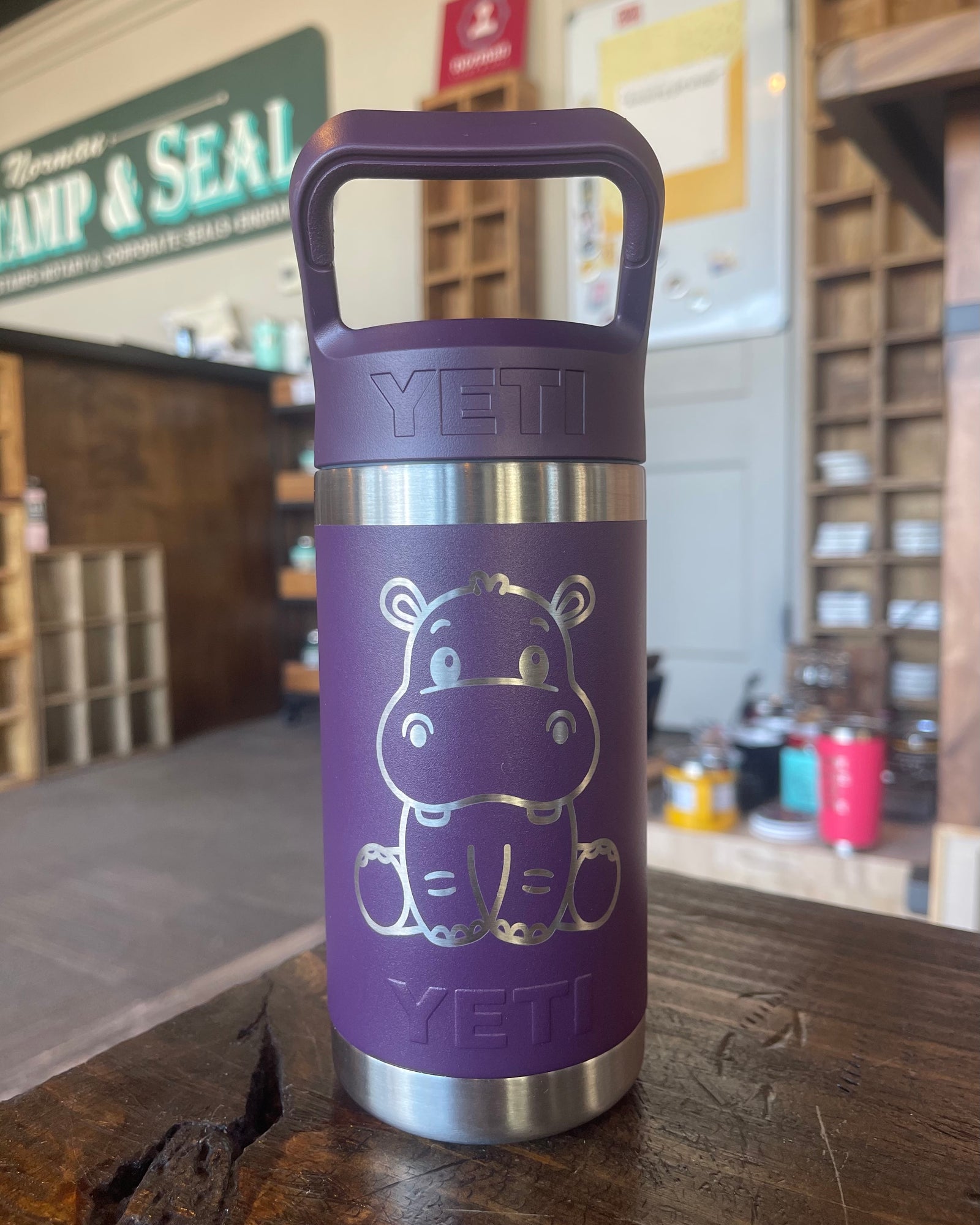 REAL YETI 14 Oz. Laser Engraved Peak Purple Stainless Steel Yeti