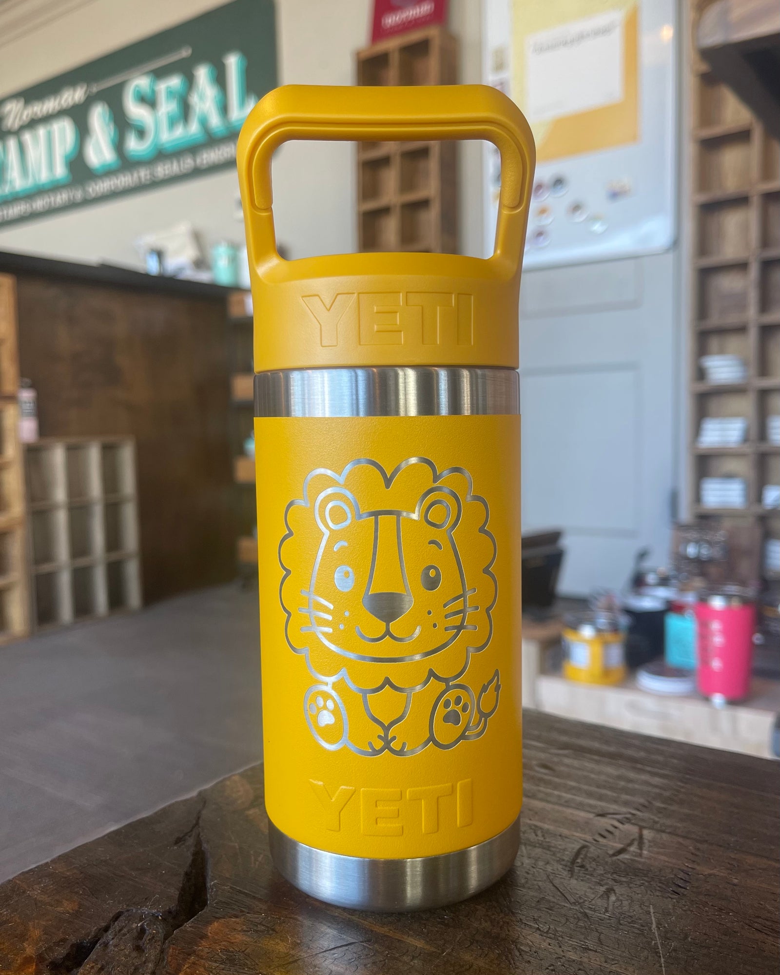 Laser Engraved Authentic Yeti 12oz Kids Bottle - T-Rex