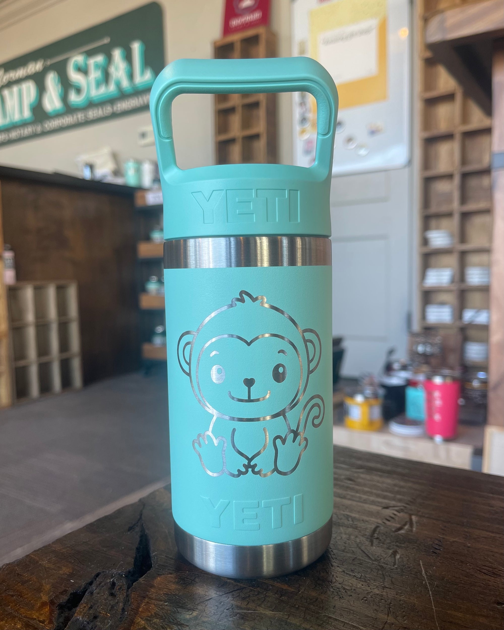 Laser Engraved Authentic Yeti 12oz Kids Bottle - Sloth