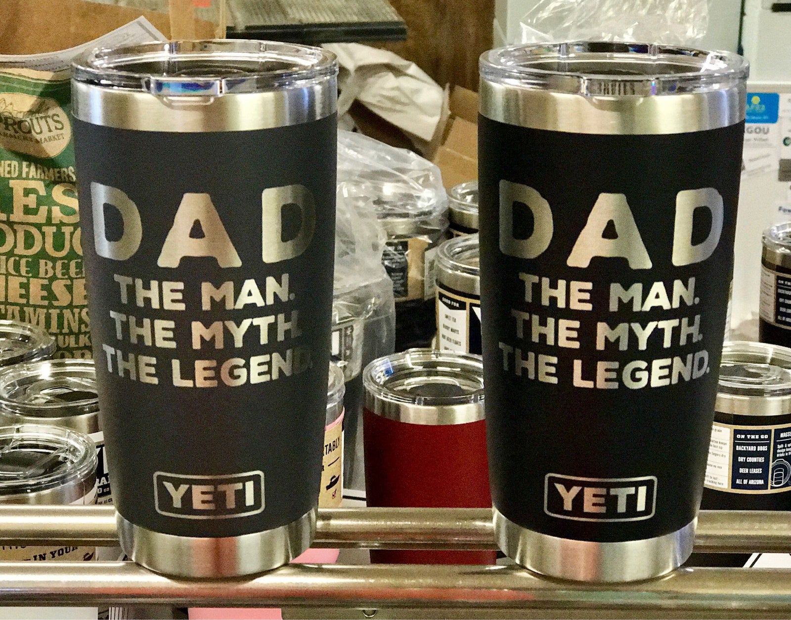 Laser Engraved Authentic YETI Rambler - BADASS BEARDED DAD - ImpressMeGifts