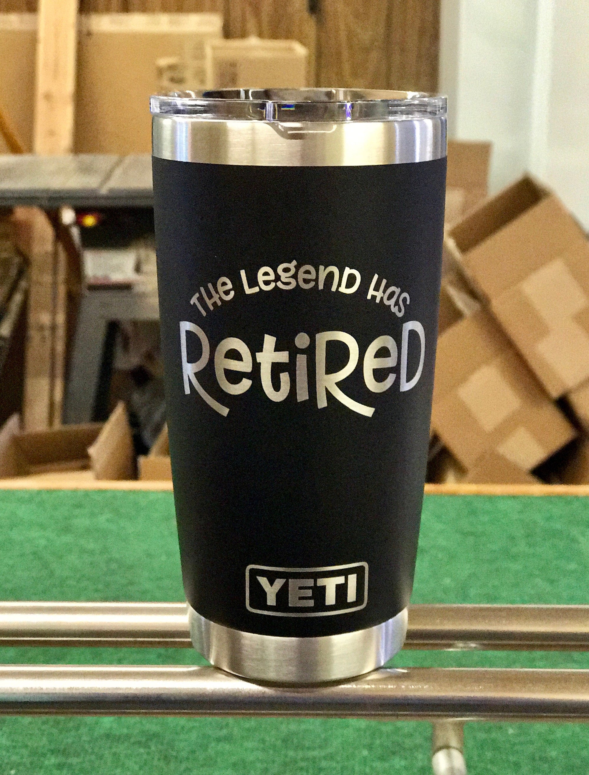 Laser Etched Monogrammed Yeti Style Coffee Tumbler Rivet Design from Salmon  Olive