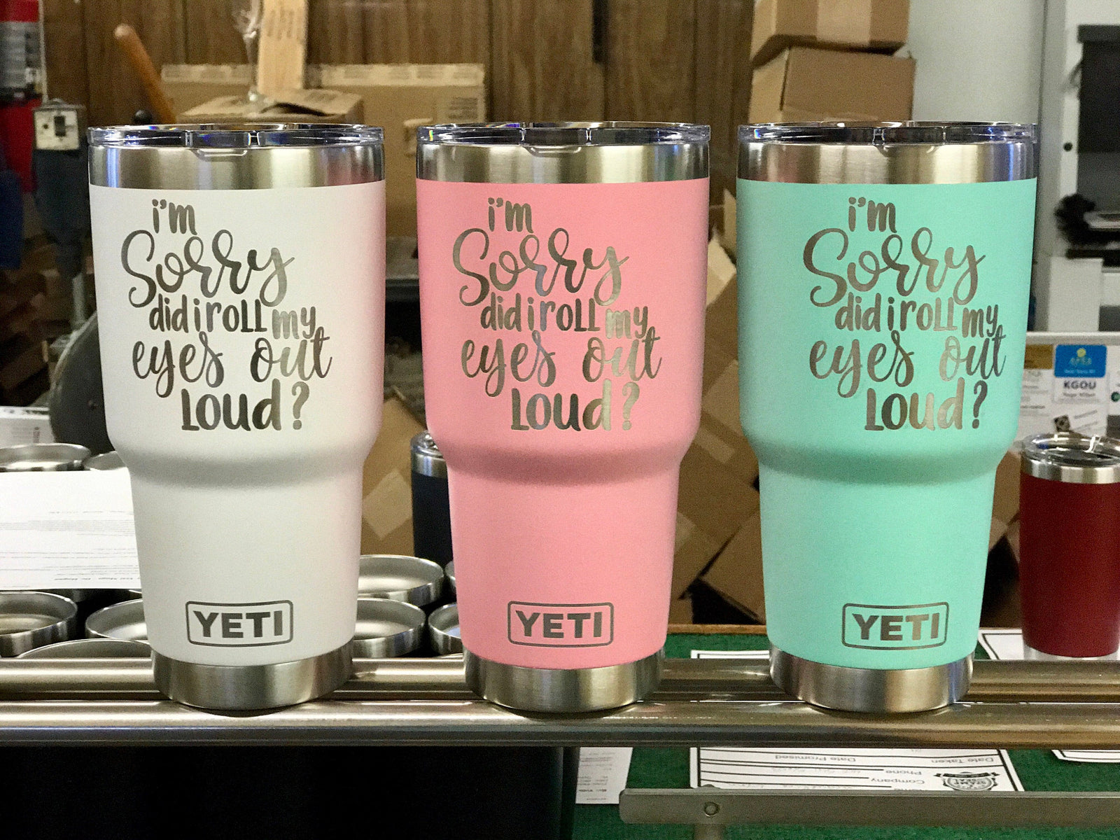 Laser Engraved Authentic YETI Rambler - LET'S GET LIT