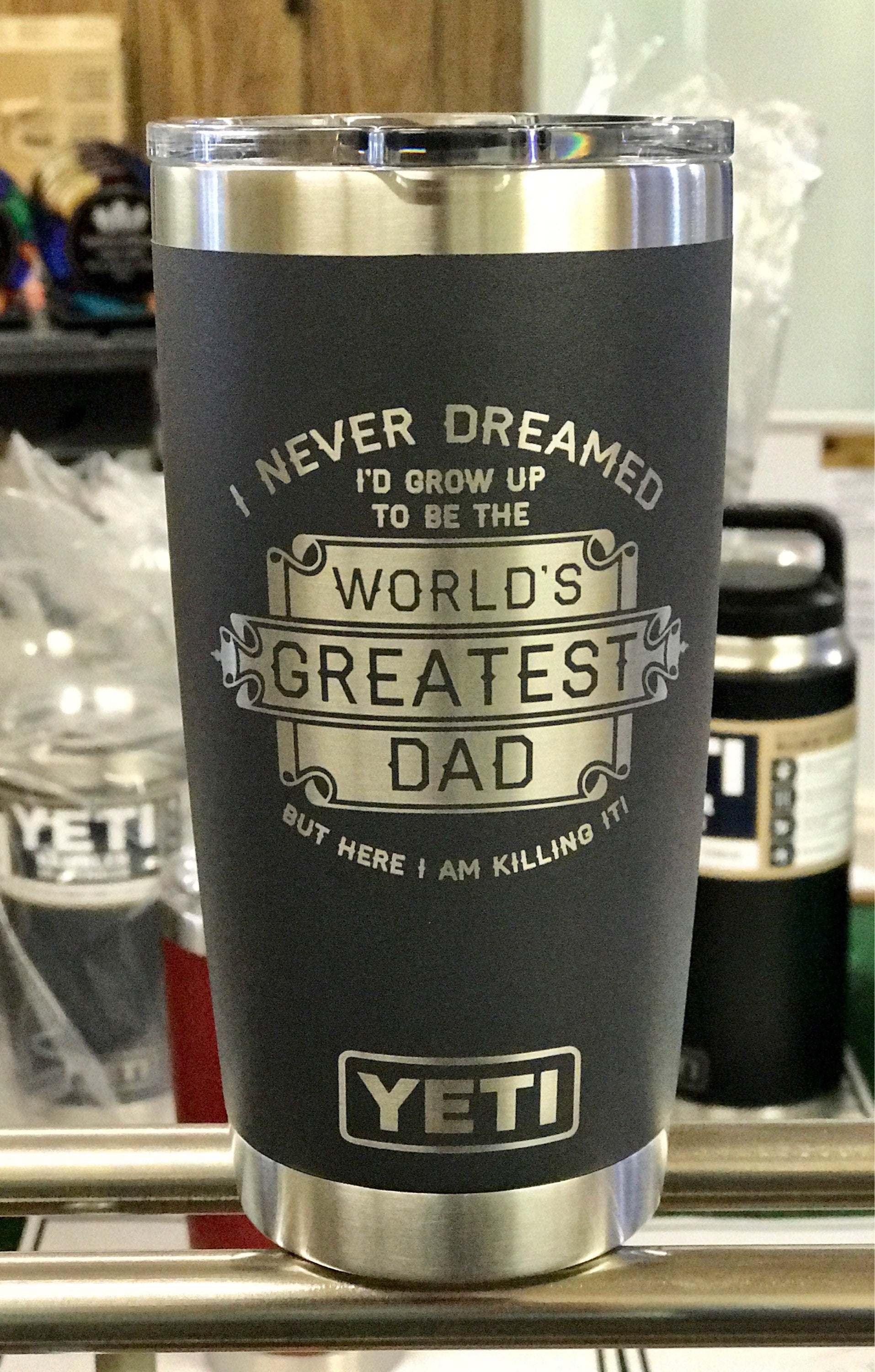 Laser Engraved Authentic YETI Rambler - WIFE MOM BOSS - ImpressMeGifts