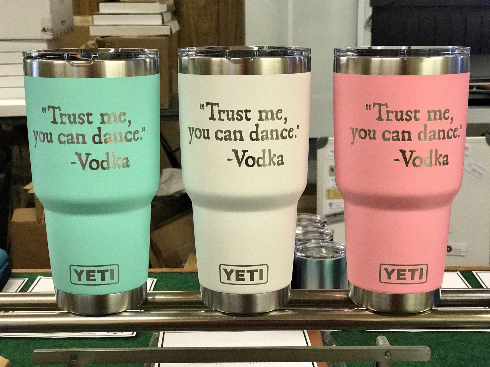 Moon and sunflower engraved Yeti – Vapor Artistry