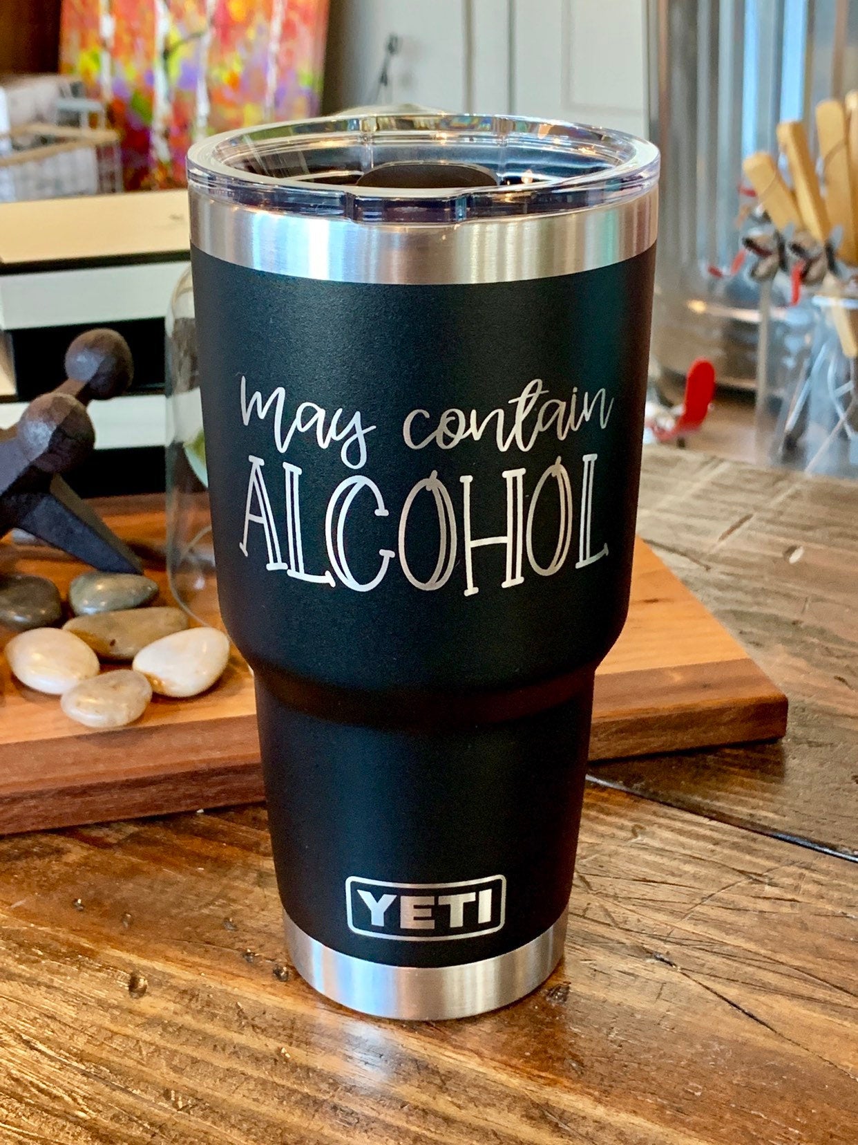 Laser Engraved Authentic YETI Rambler - LET'S GET LIT - ImpressMeGifts