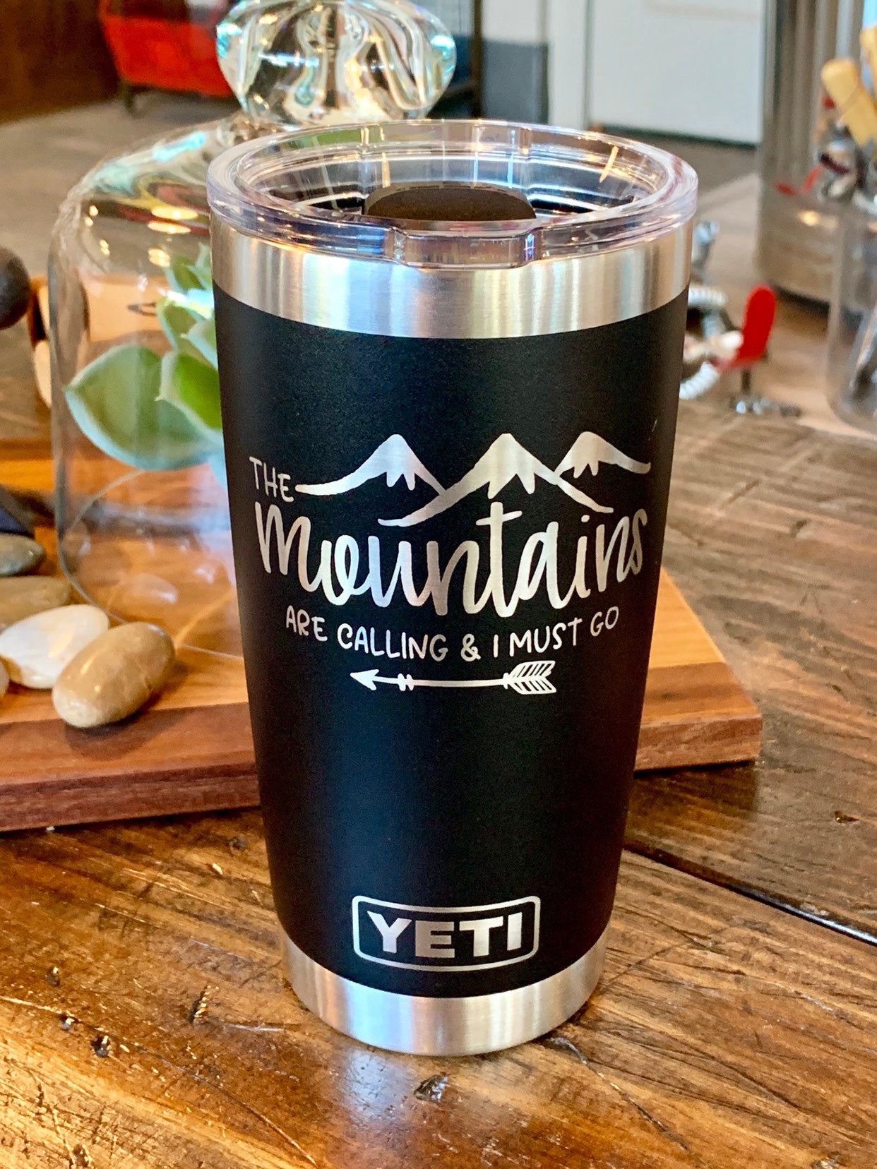 Faith Can Move Mountains – Engraved Tumbler Mug Cup, Yeti Style Cup,  Religious Gift – 3C Etching LTD