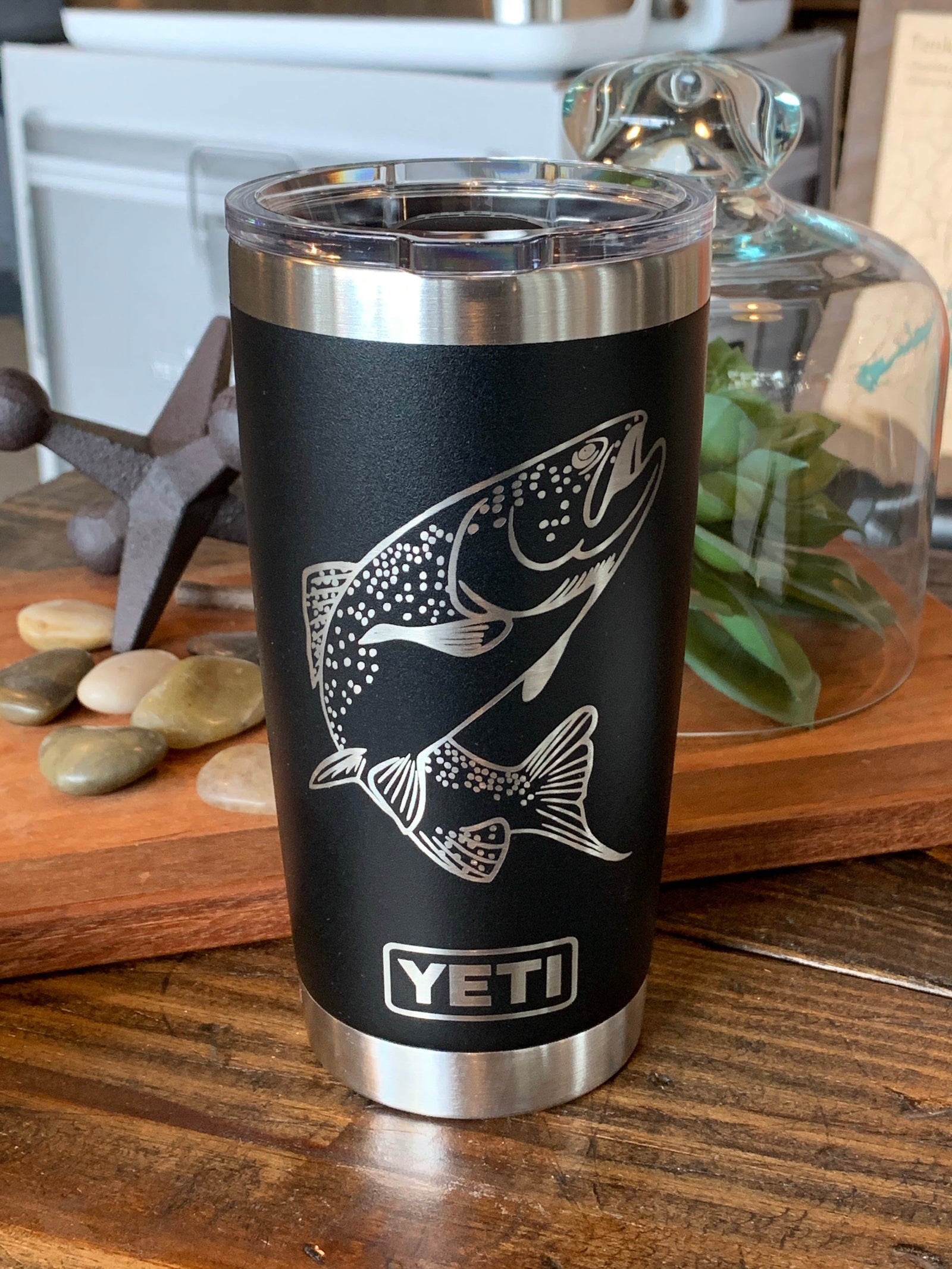 Laser Engraved Authentic YETI Rambler - LIFE is Better at the LAKE