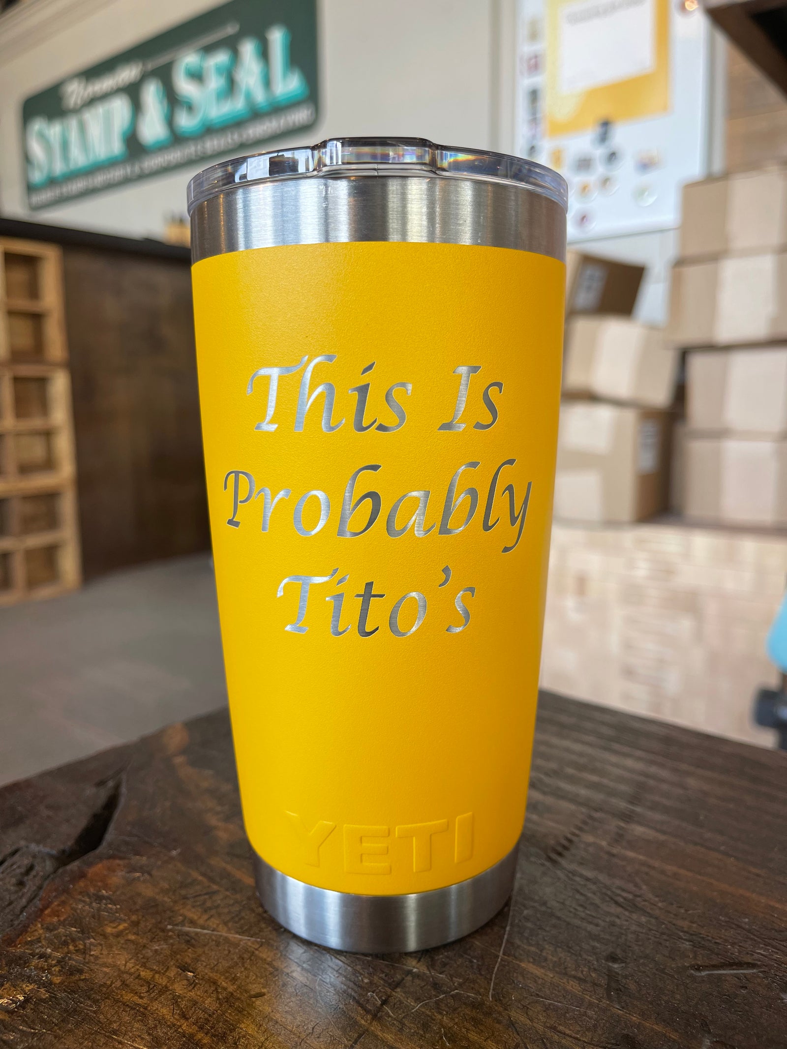 Laser Engraved Authentic YETI Rambler - HAPPY FACE - ImpressMeGifts