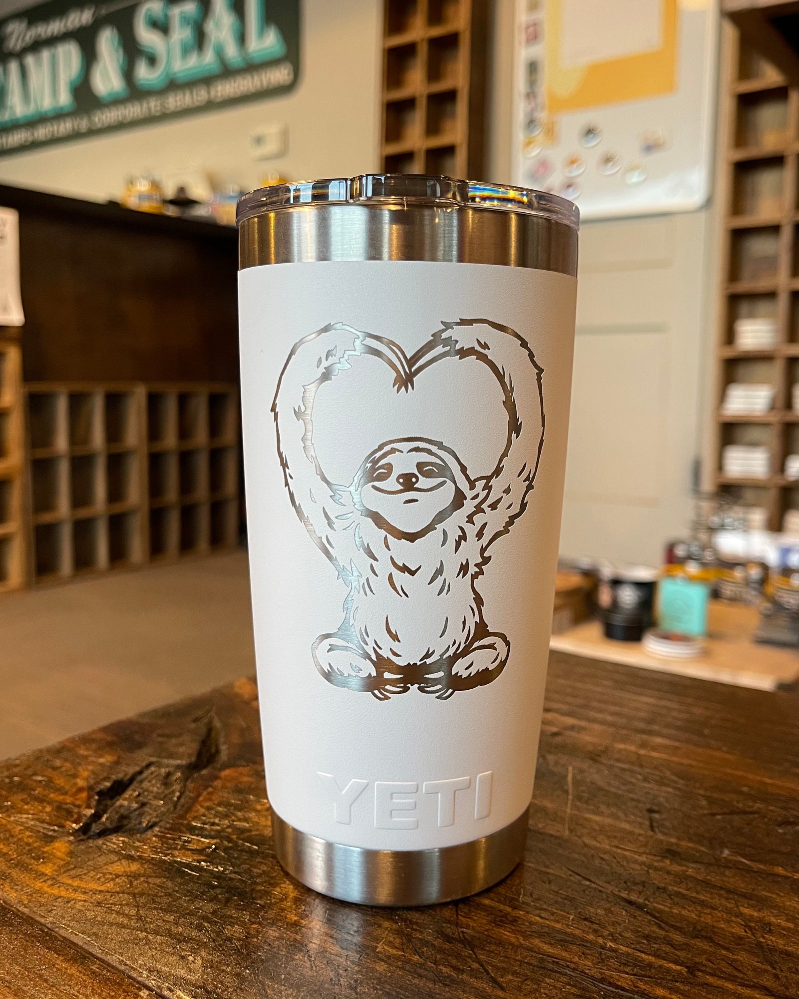 REAL YETI 26 Oz. Laser Engraved White Stainless Steel Yeti Stackable  Rambler With Straw Lid Personalized Vacuum Insulated YETI 