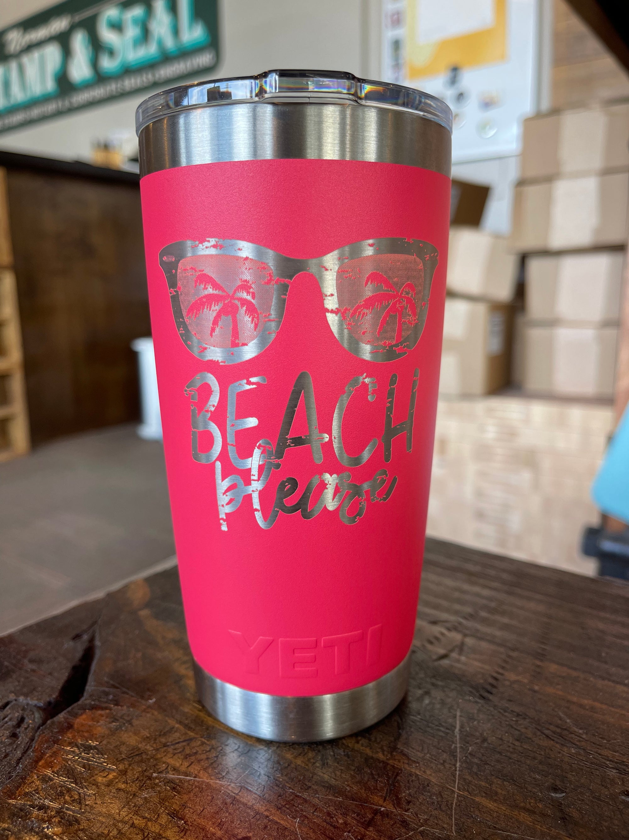 Resting Beach Face - Engraved Stainless Steel Tumbler, Yeti Style Cup,  Vacation Cup