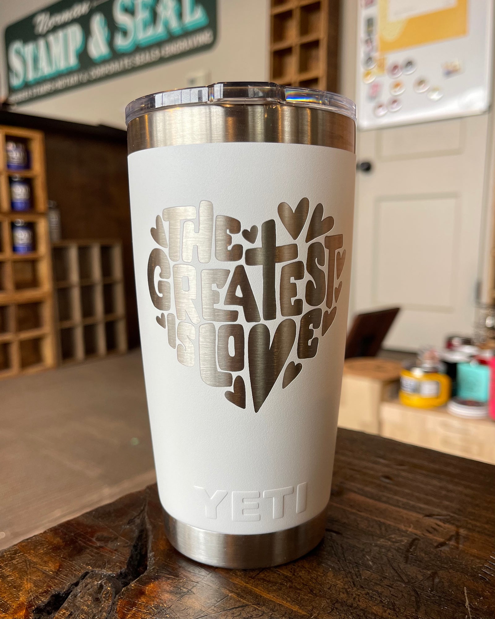 Laser Engraved Authentic YETI Rambler - VINE MONOGRAM - ImpressMeGifts