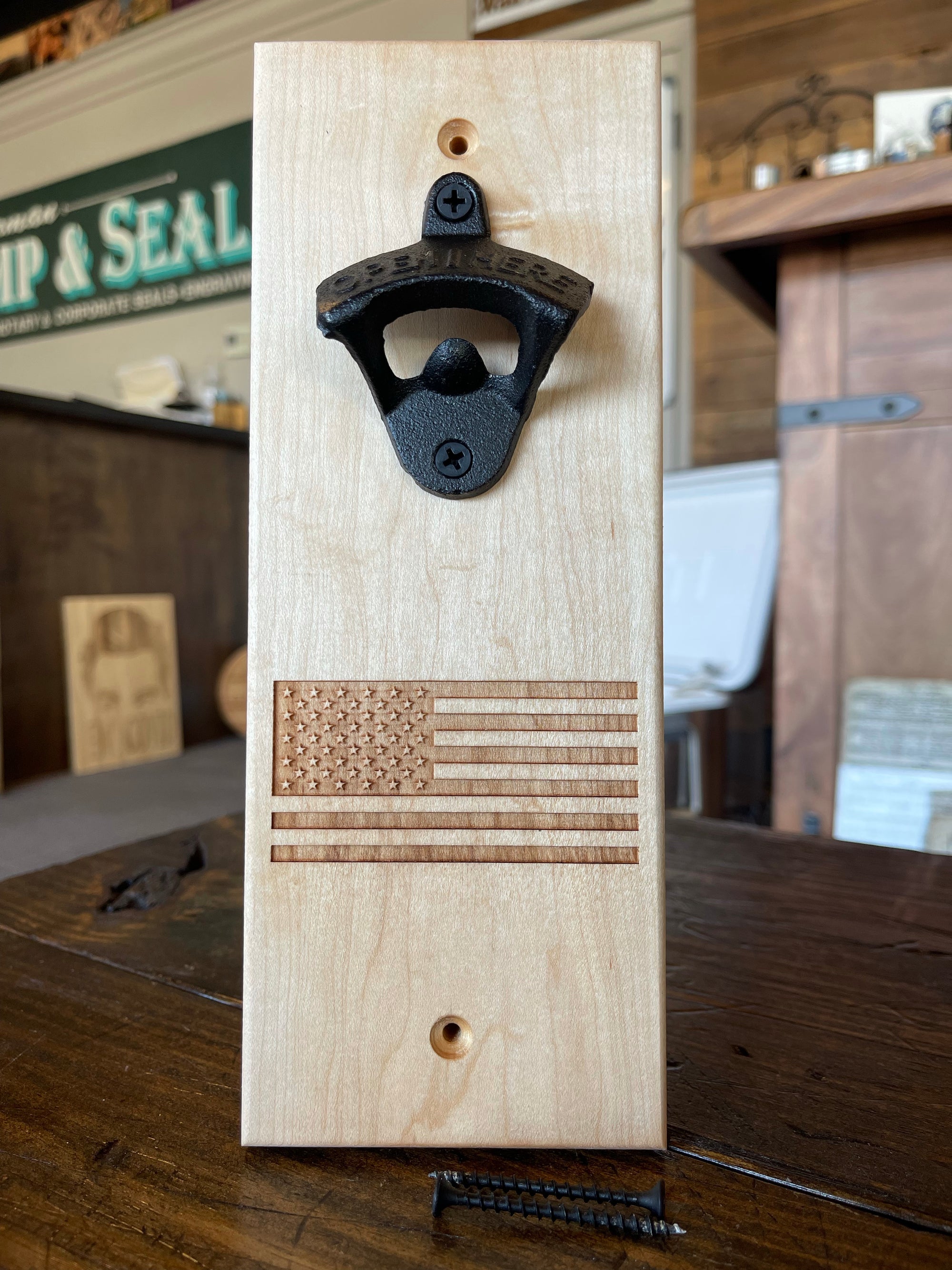 Take Your Top Off Bottle Opener Barn Board Wall Mount Bottle Opener, Wood  Burned, Made in Maine