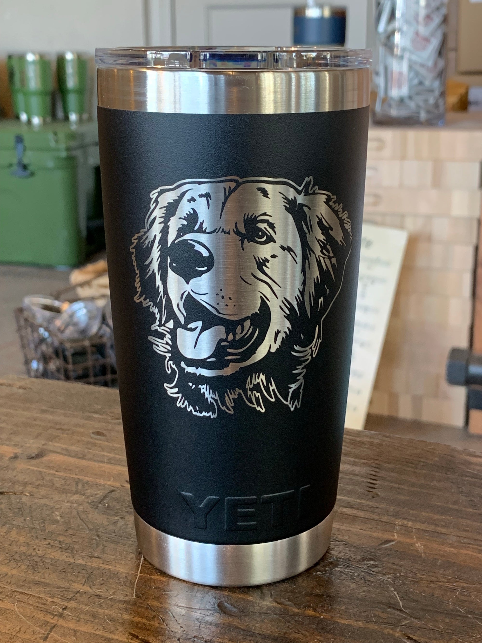 14oz 270 Leopard Design Laser Engraved on a Yeti Mug, With