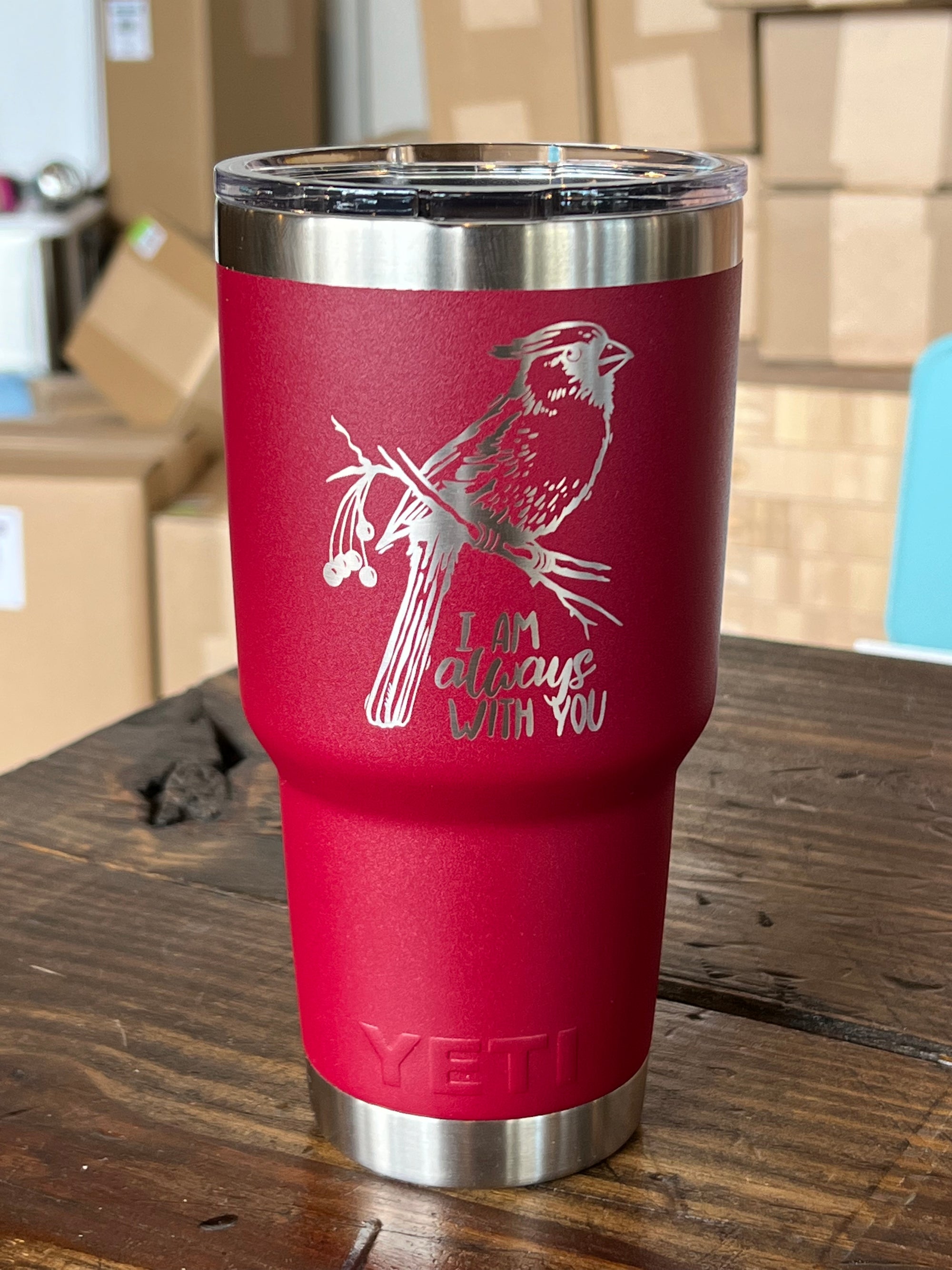 Laser Engraved Authentic YETI Rambler - BEACH MORE WORRY LESS