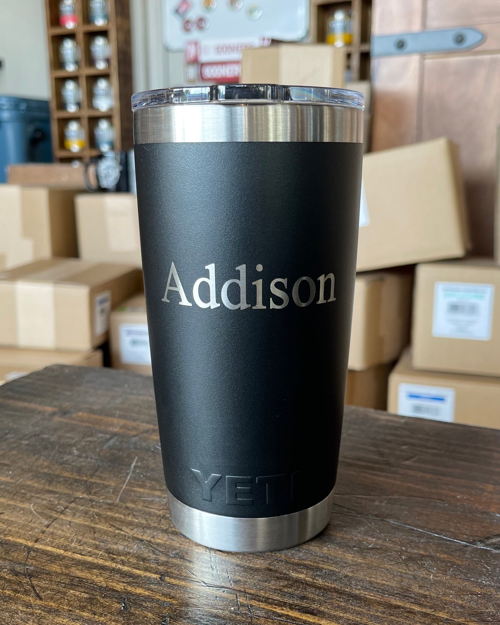 Custom Laser Engraved 35oz YETI Rambler Mug with Straw Lid