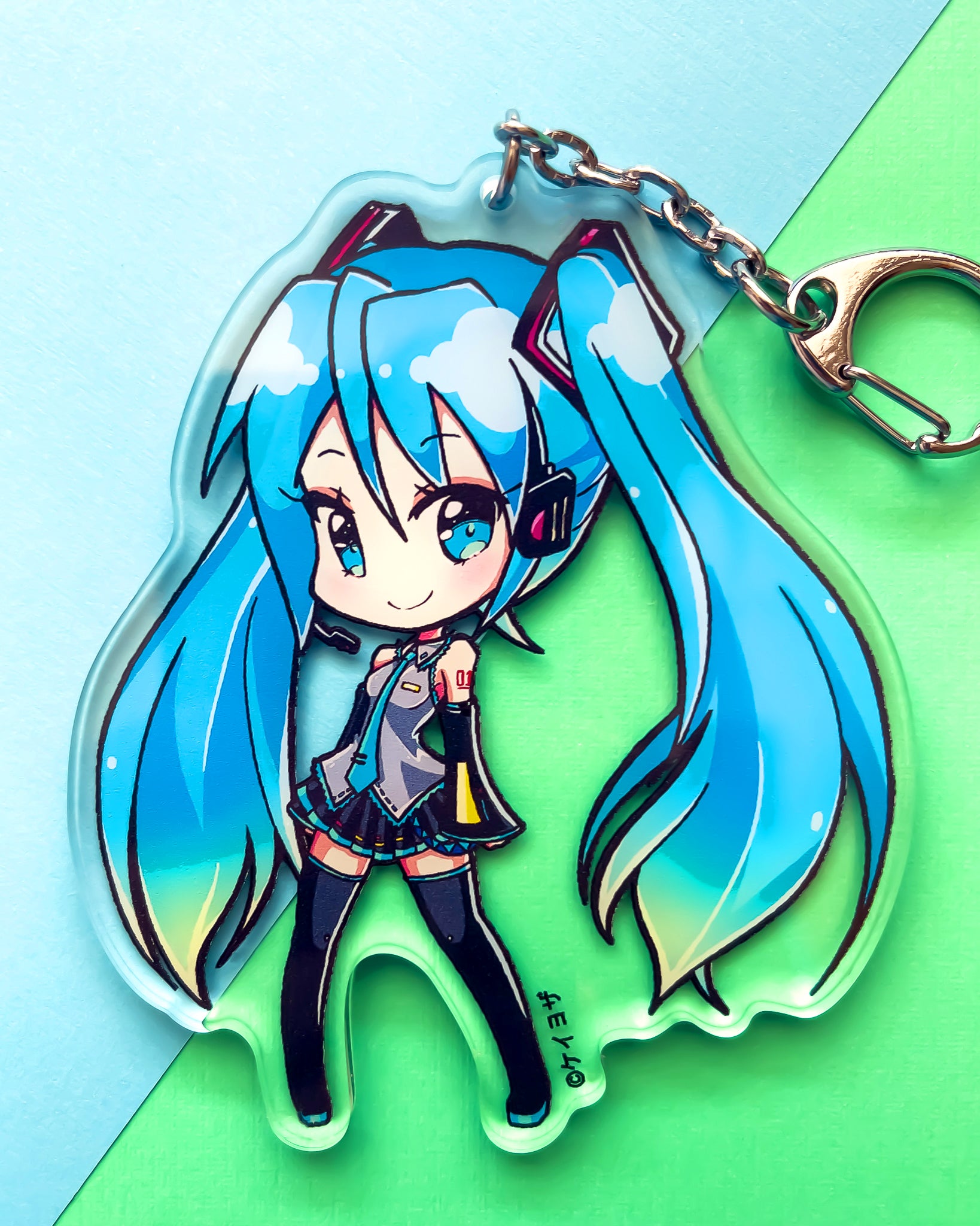 🎤 Hatsune Miku Wink  Vocaloid Charm PNG Sticker Download 💙