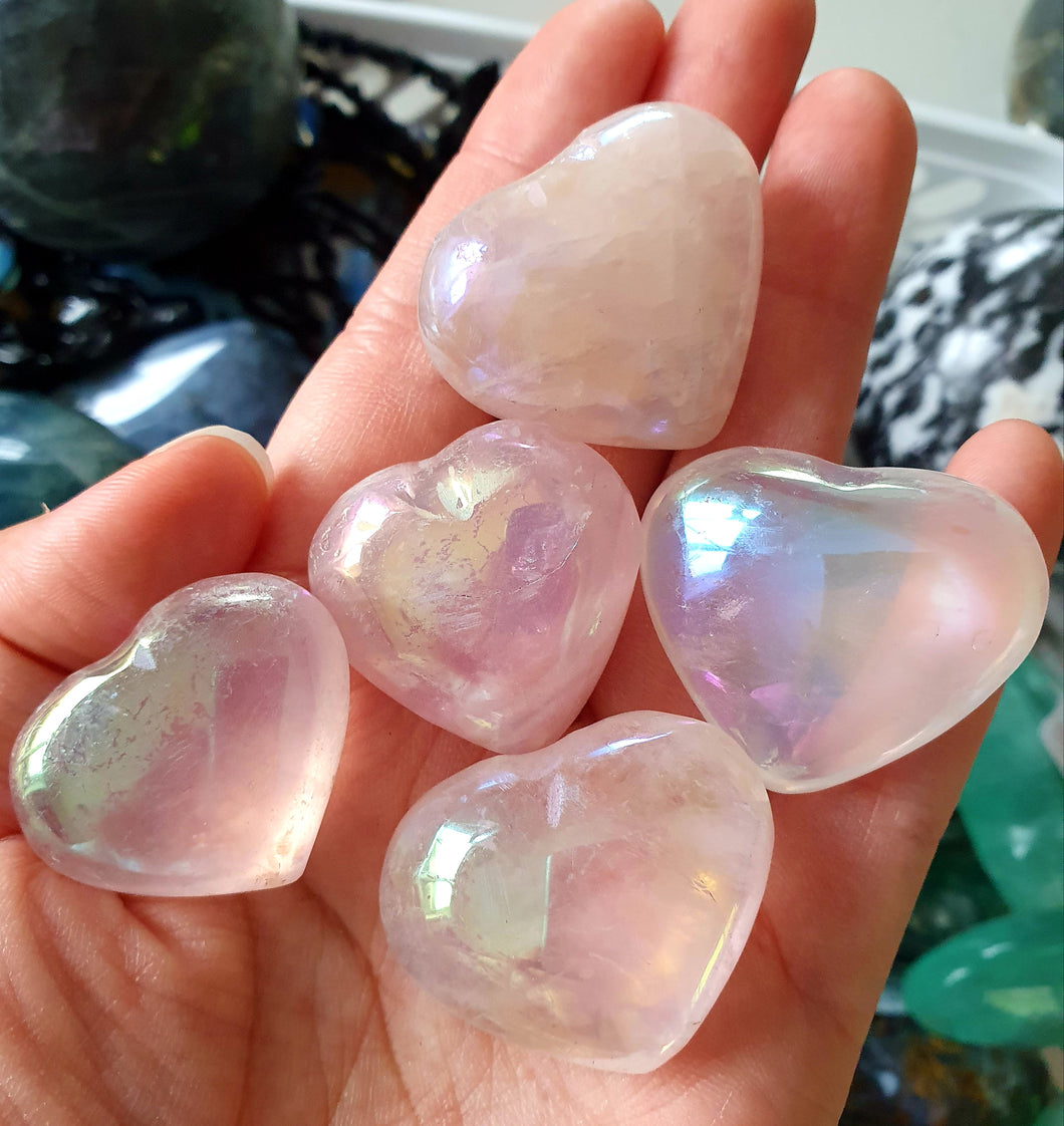 small rose quartz hearts