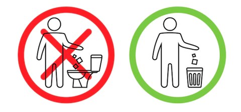 do not flush these items down the toilet