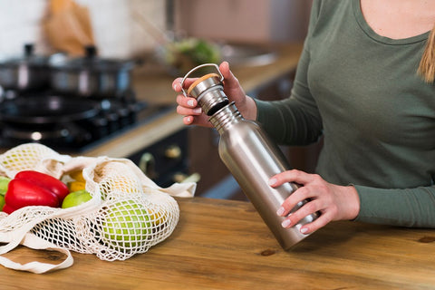 reusable water bottle is an essential for a sustainable kitchen