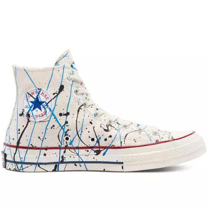 converse chuck 70 paint splatter hi unisex siyah sneaker