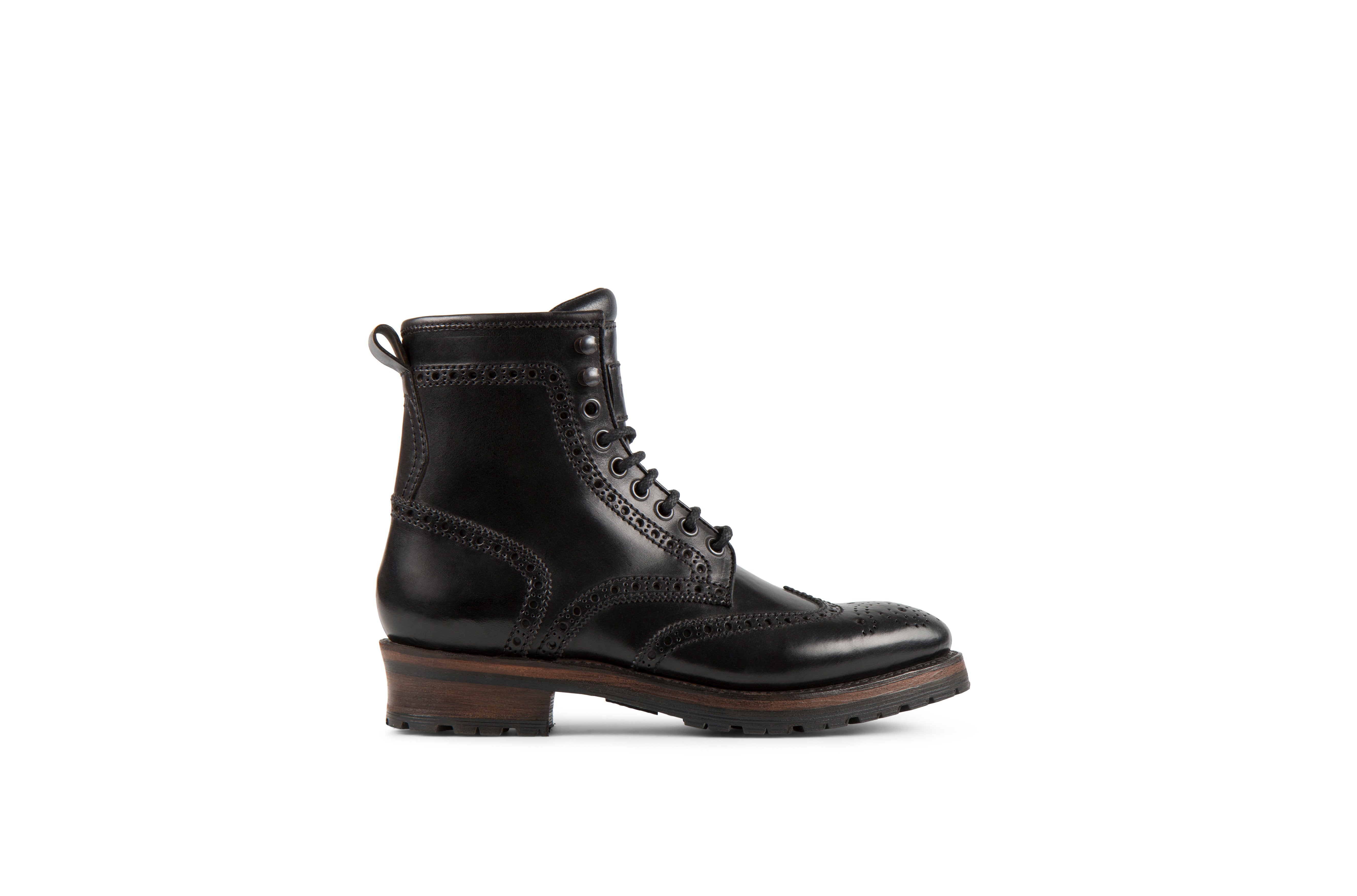 Baltimore Black Cordovan Leather Logger Boots – Project TWLV