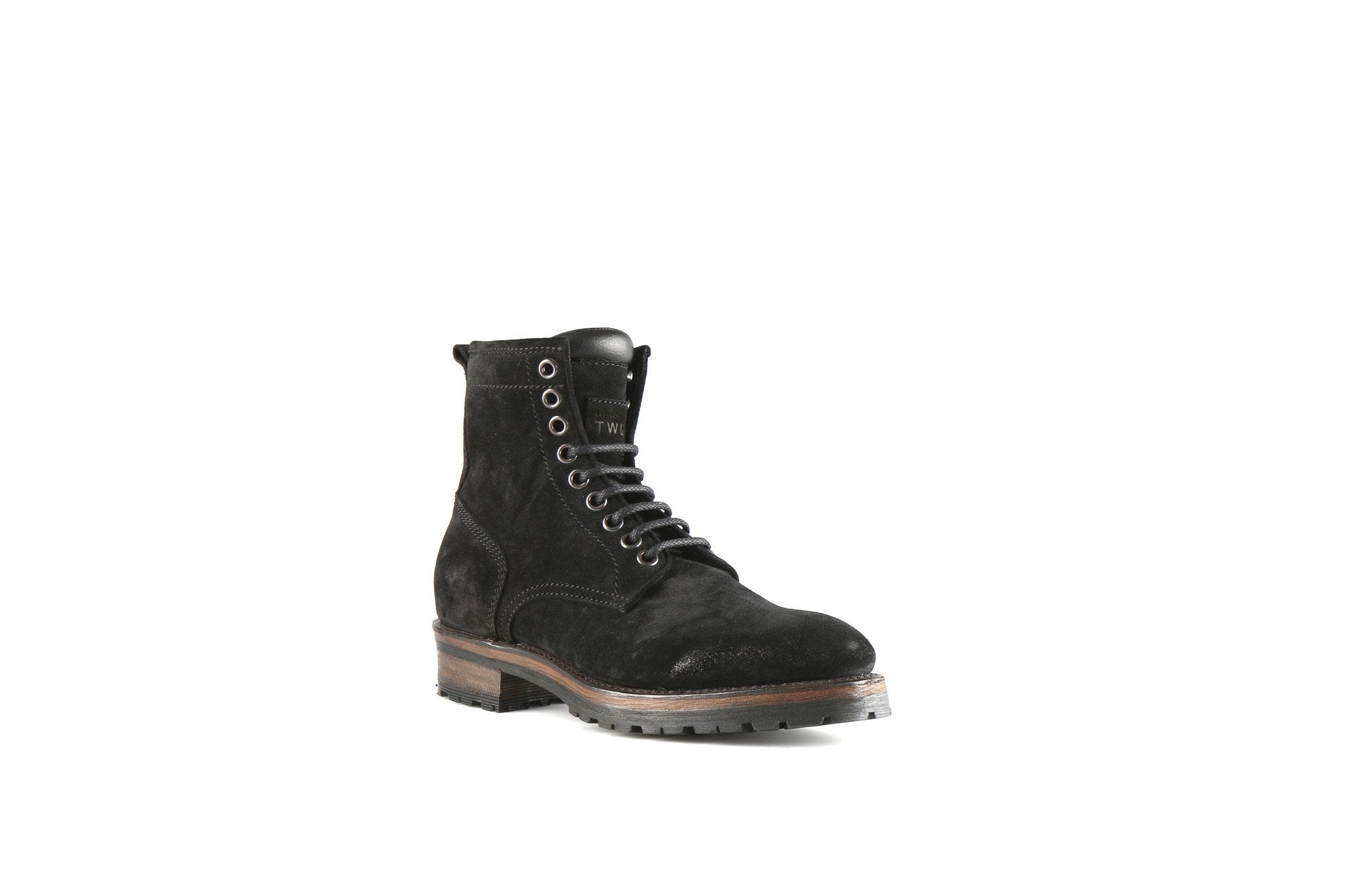 Royal Black Suede Leather Logger Boots – Project TWLV