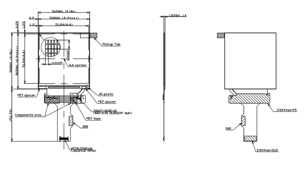 2.89" Sharp 1440x1440 High Resolution Display for VR