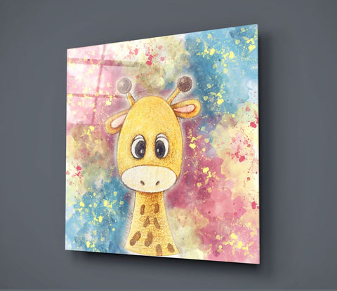 Tableau en verre - Girafe, série pour enfants