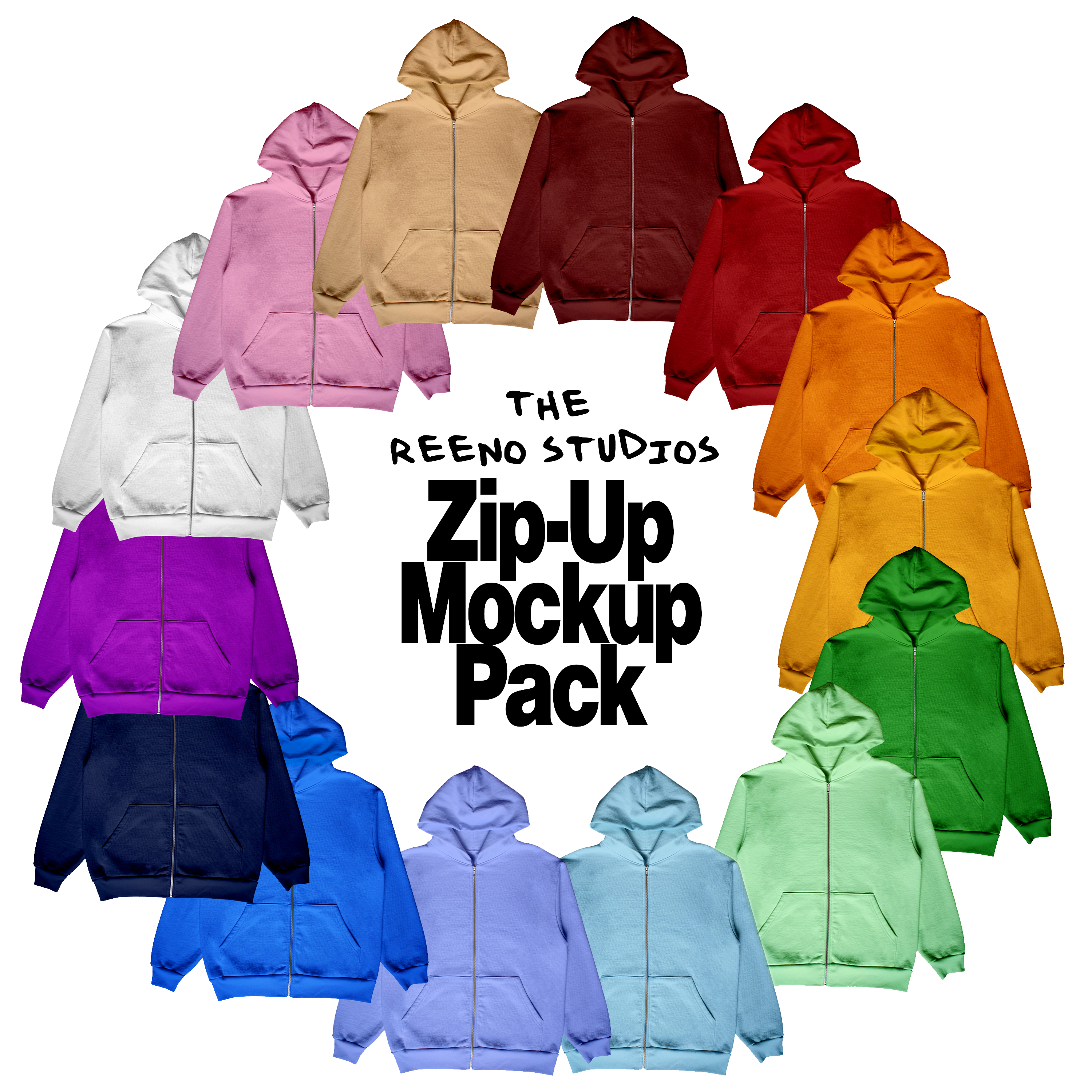 Zip-Up Hoodie Mockup Pack - Paint A Brighter Color product image