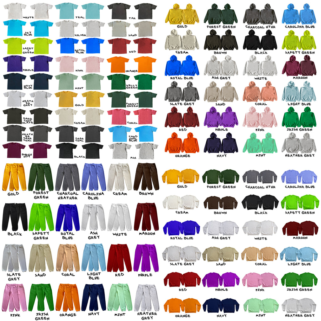 ESSENTIALS BUNDLE: T-Shirt + Hoodie + Sweatpants + Sweatshirt Mockup P ...
